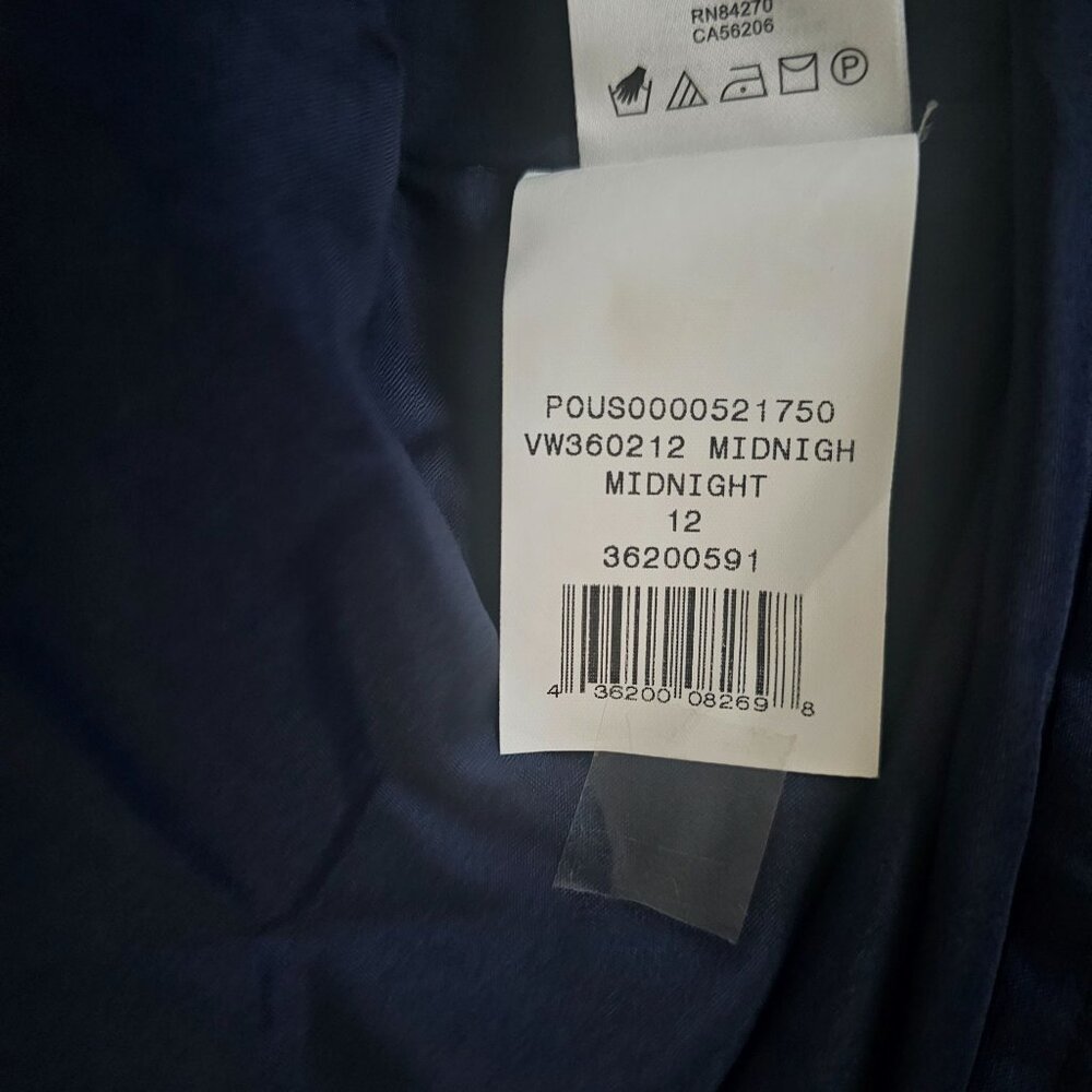 WHITE by Vera Wang Midnight Pleated Waist Tie One Shoulder Cocktail Dress Sz 12 - Picture 8 of 16